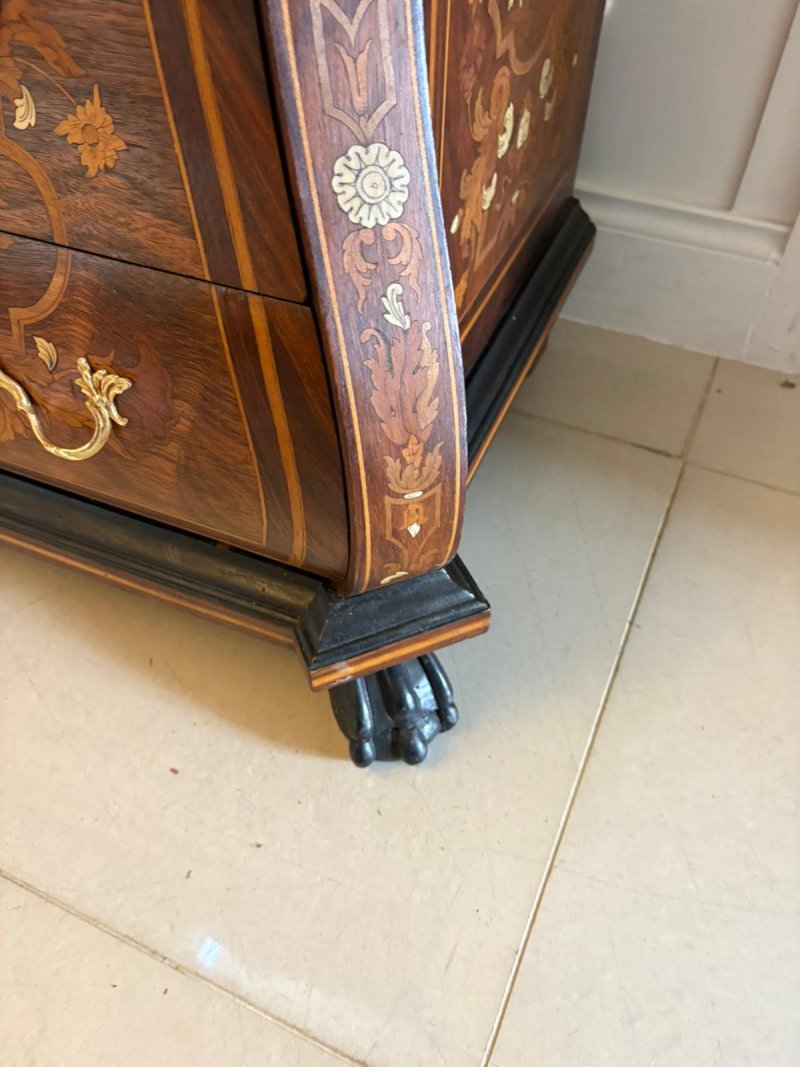 Outstanding Quality Antique Italian Marquetry Inlaid Burr Walnut Bureau Bookcase - Image 25